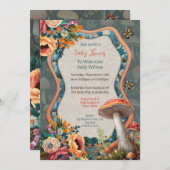Mushroom Natuur Party Douche Invitation Kaart (Voorkant / Achterkant)
