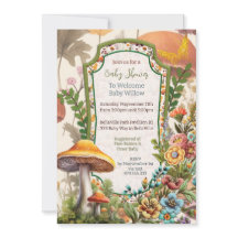 Mushroom Natuur Party Douche Invitation