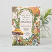 Mushroom Natuur Party Douche Invitation Kaart (Staand voorkant)