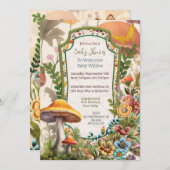 Mushroom Natuur Party Douche Invitation Kaart (Voorkant / Achterkant)