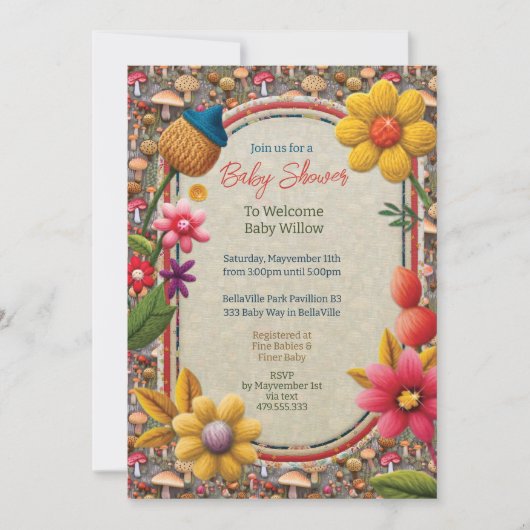 Mushroom Natuur Party Douche Invitation Kaart (Voorkant)