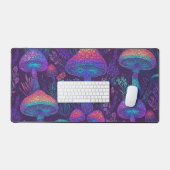 Mushroom Neon Forest Dreamscape Bureaumat (Keyboard & Muis)