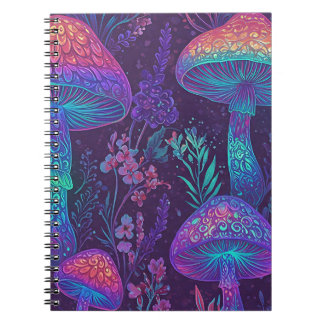 Mushroom Neon Forest Dreamscape Notitieboek