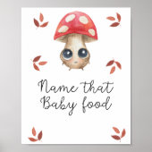 Mushroom - noem dat baby food shower poster (Voorkant)