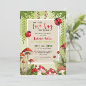 Mushroom Onze Kleine Liefde Bug Meisje Baby shower Kaart (Staand voorkant)