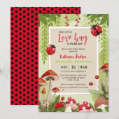 Mushroom Onze Kleine Liefde Bug Meisje Baby shower Kaart (Voorkant / Achterkant)