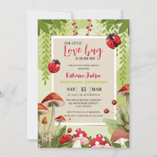 Mushroom Onze Kleine Liefde Bug Meisje Baby shower Kaart