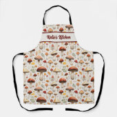 Mushroom Pattern Gepersonaliseerde All-Over Print Schort (Voorkant)