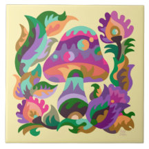 Mushroom Rainbow Magic Keramische Tegel