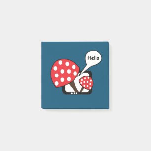 Mushroom Red Mushroom Gezegde Hallo Post-it® Notes
