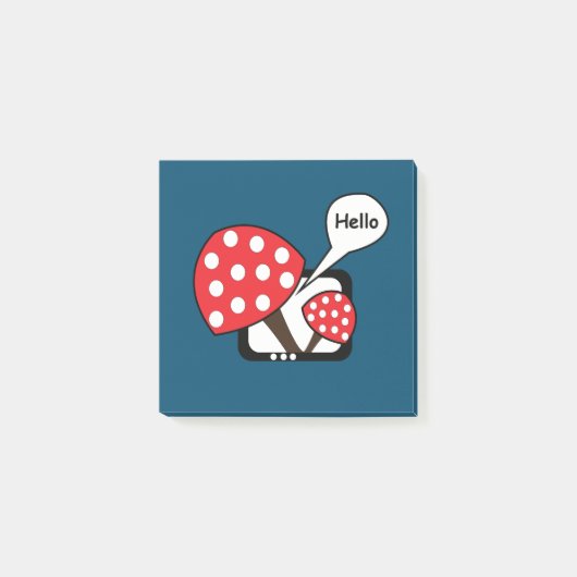 Mushroom Red Mushroom Gezegde Hallo Post-it® Notes (Voorkant)