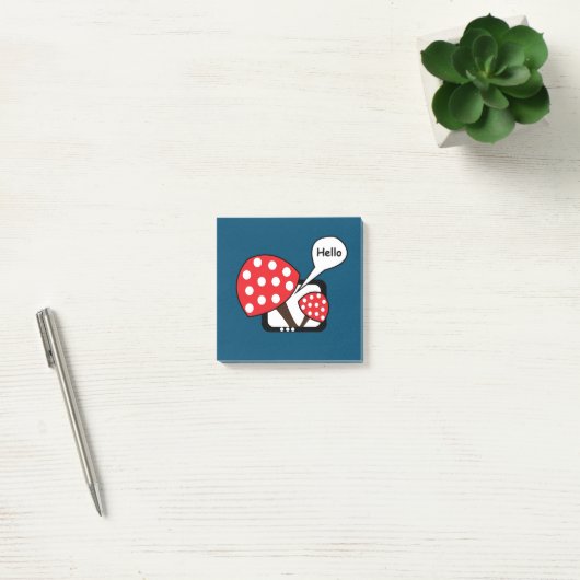 Mushroom Red Mushroom Gezegde Hallo Post-it® Notes (Kantoor)