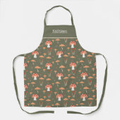 Mushroom Retro Green All-Over Print Schort (Voorkant)