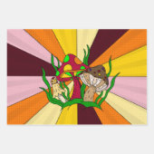 Mushroom Retro Nostalgische Abstracte Popart Inpakpapier Vel (Voorkant 3)
