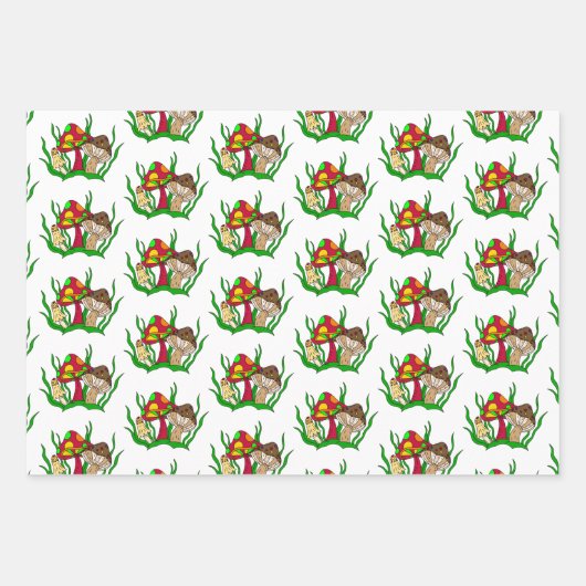 Mushroom Retro Nostalgische Abstracte Popart Inpakpapier Vel (Voorkant)