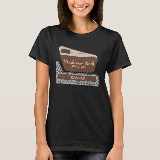 Mushroom Rock State Park Kansas Welcome Sign Vacat T-shirt (Voorkant)