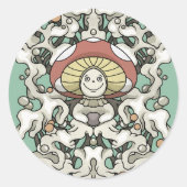 Mushroom Ronde Sticker (Voorkant)