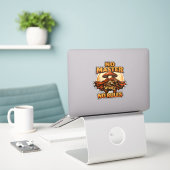 Mushroom Ronin – GEEN MEESTER GEEN REGELS Sticker (Laptop op bureau)