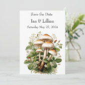 Mushroom Rustic Save the Date Kaart (Staand voorkant)