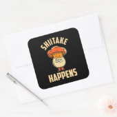 Mushroom Shiitake Happens Vierkante Sticker (Envelop)