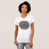 Mushroom tattoo zwart wit psychedelische mandala t-shirt (Voorkant volledig)