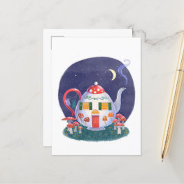 Mushroom Theepot Cottage Briefkaart
