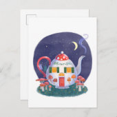 Mushroom Theepot Cottage Briefkaart (Voorkant / Achterkant)