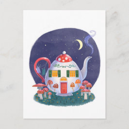 Mushroom Theepot Cottage Briefkaart