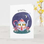 Mushroom Theepot Cottage kreeg goed Kaart (Gele Bloem)