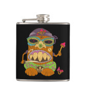 Mushroom Tiki Chef, Grappig Zwart Heupfles (Voorkant)