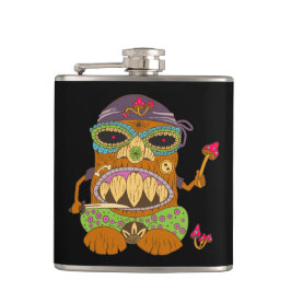 Mushroom Tiki Chef, Grappig Zwart Heupfles