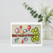 Mushroom Tree Waterverf Briefkaart (Staand voorkant)