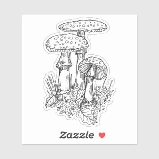 Mushroom Trio Sticker (Vel)