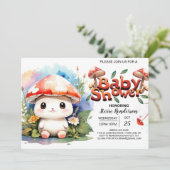 Mushroom Tuin Waterverf Baby shower Kaart (Staand voorkant)