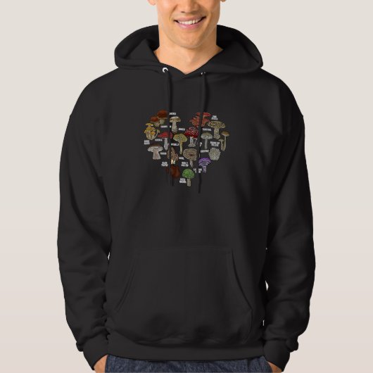 Mushroom Types Classification Mycology Shroom Hunt Hoodie (Voorkant)