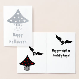 Mushroom Vampire Folie Halloween Kaart