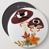 MUSHROOM-VRIENDEN RONDE BUTTON 6,0 CM (Voorkant /achterkant)