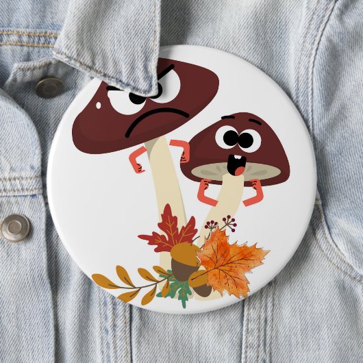 MUSHROOM-VRIENDEN RONDE BUTTON 6,0 CM (In situ)