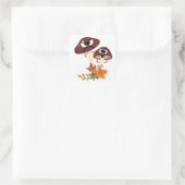 MUSHROOM-VRIENDEN VIERKANTE STICKER (Tas)