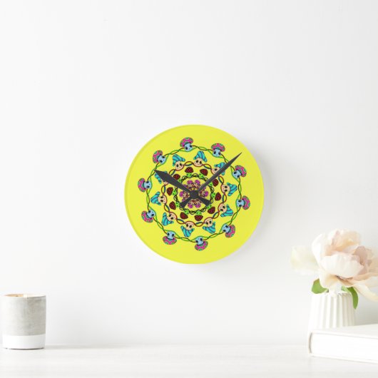 mushroom wall clock ronde klok (Huis)