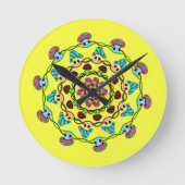 mushroom wall clock ronde klok (Voorkant)