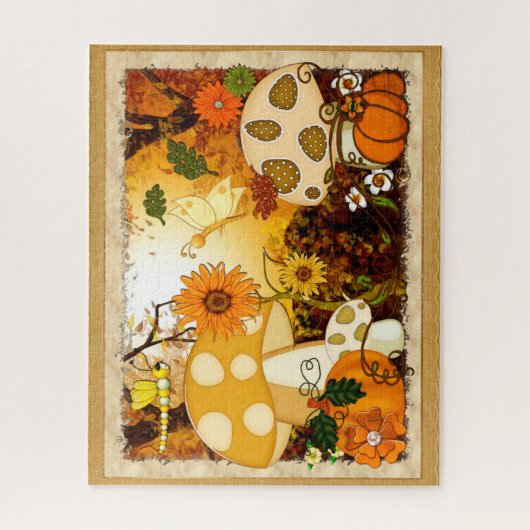 Mushroom Whimsical Autumn Fantasy Legpuzzel (Verticaal)
