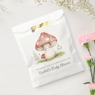 Mushroom Whimsical Gender Neutral Cute Baby Shower Bedankzakje