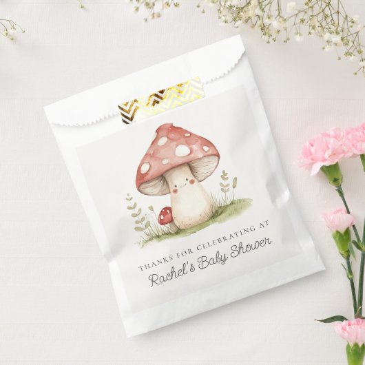 Mushroom Whimsical Gender Neutral Cute Baby Shower Bedankzakje (Gezegeld)