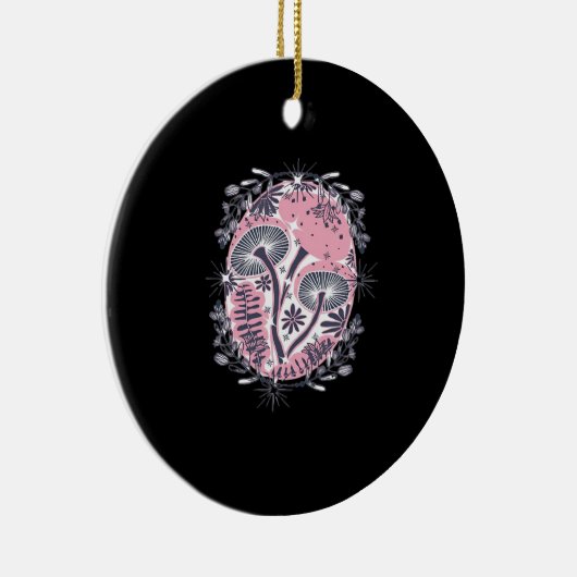 Mushroom Whimsigoth Art Design Classic Keramisch Ornament (Rechts)