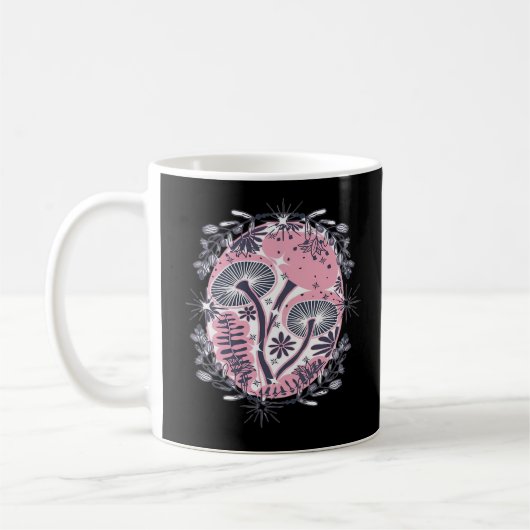 Mushroom Whimsigoth Art Design Classic Koffiemok (Links)