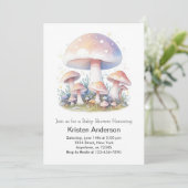 Mushroom Wonderland Enchantment Meisje Baby shower Kaart (Staand voorkant)