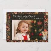 Mushroom Woodland Animal Forest Kerstmis Feestdagenkaart (Voorkant)