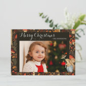 Mushroom Woodland Animal Forest Kerstmis Feestdagenkaart (Staand voorkant)