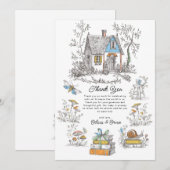 Mushroom Woodland Baby Shower Bedankkaart (Voorkant / Achterkant)